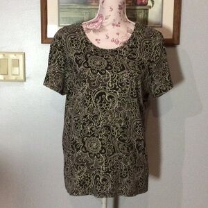 Croft & Barrow Brown & White Top